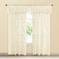 thumbnail image 3 of Collections Etc Lacey Floral Lace Design Rod Pocket Drapes Beige 56" x 84", 3 of 3