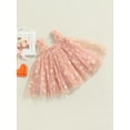 thumbnail image 3 of Qmyliery Toddler Kids Girls Princess Dress Daisy/Fruit Embroidery Sleeveless Sling Dress Summer Casual Mesh Tulle Fluffy Dress, 3 of 7