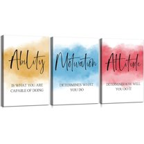 3 Pieces Ability Inspirational Wall Art Motivational Poster Altitude Inspirational Posters Positive Quotes Wall Decor Office Wall Art Motivation Wall Art for Office Classroom Decor (12''''Wx16''''Hx3)