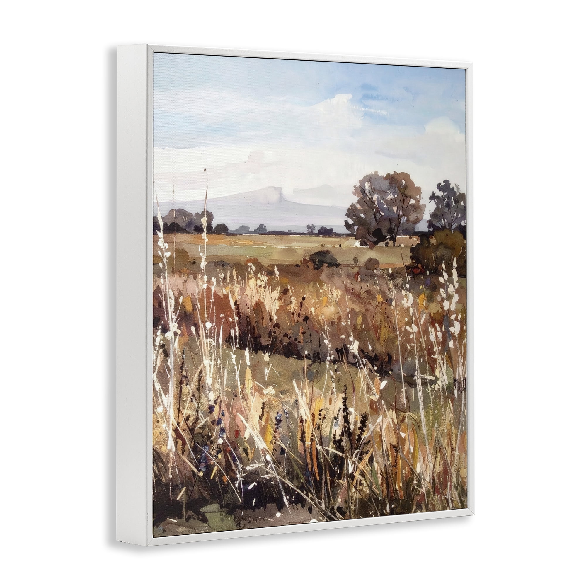 Stupell Industries Peaceful Meadow Expression White Framed Giclee Art, design by Alonza Saunders