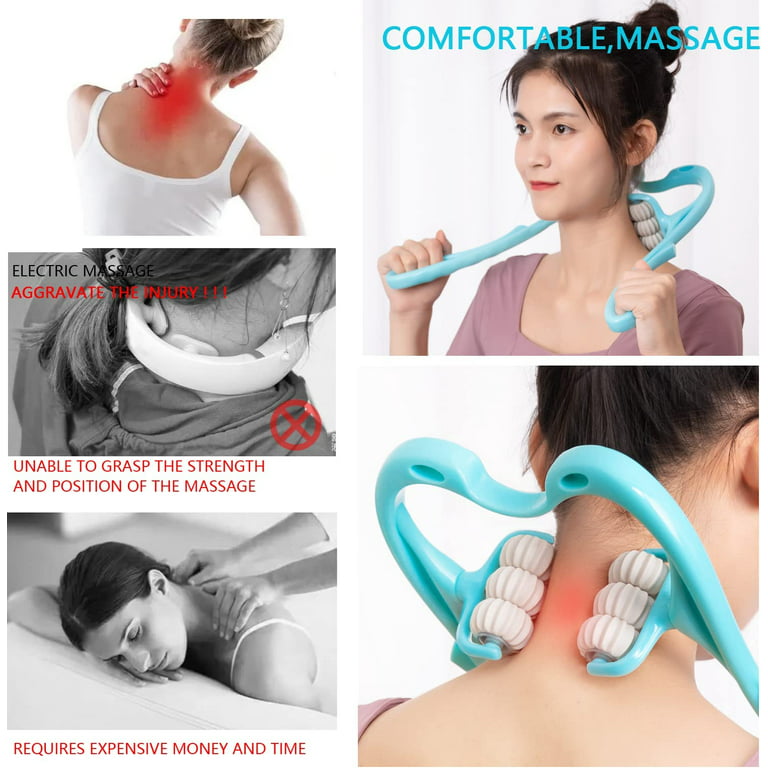Neck Massage Tool Pressure Point Therapy Pressure Relieve Hand Roller  Massage Neck Shoulder 6 Massage Rollers Self Neck Massager