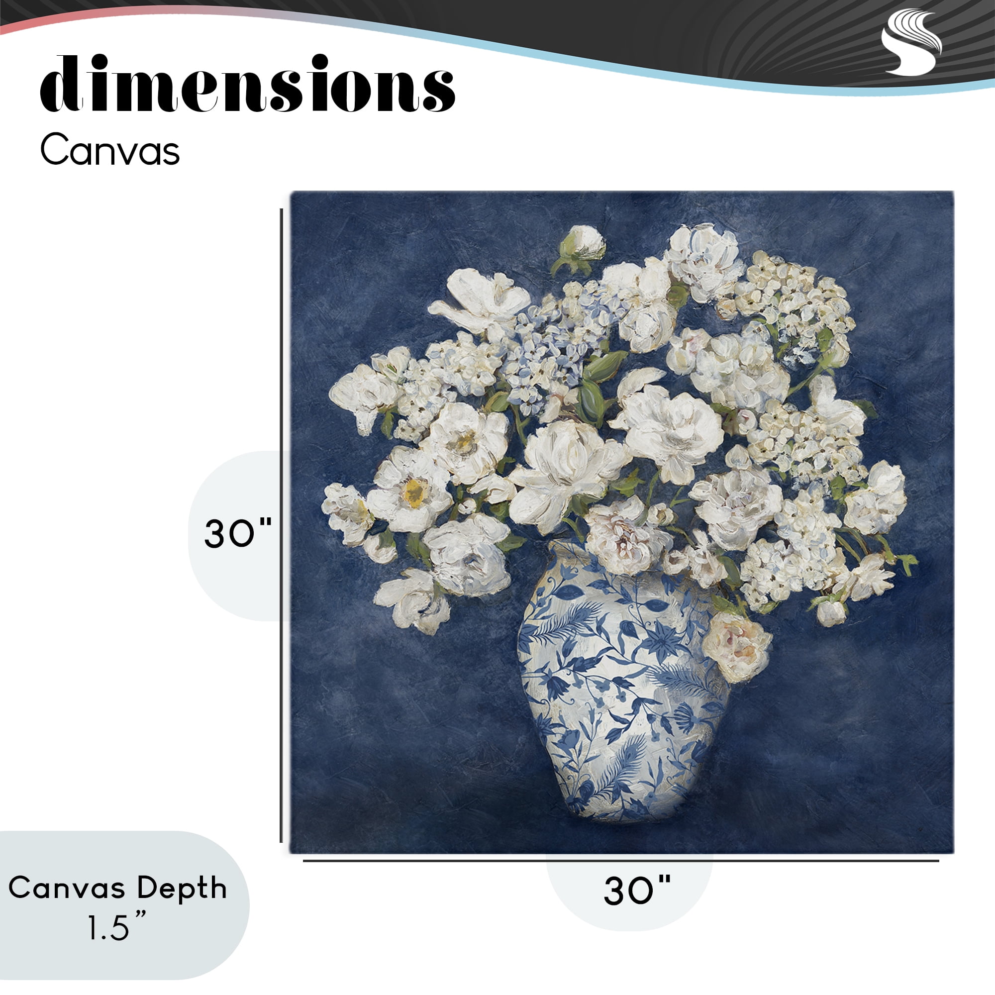 Stupell Industries Classic Blue Chinoiserie Vase Canvas Wall Art, design by Charlene Olson
