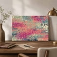 thumbnail image 5 of Mosaic Blocks Canvas Wall Art, Modern Abstract Minimalist Orange Pink Blue Plaid Wooden‑Stretched Canvas Print Artwork, Home Wall Decor for Living Room Bedroom Office 18"Lx12"W, 5 of 9