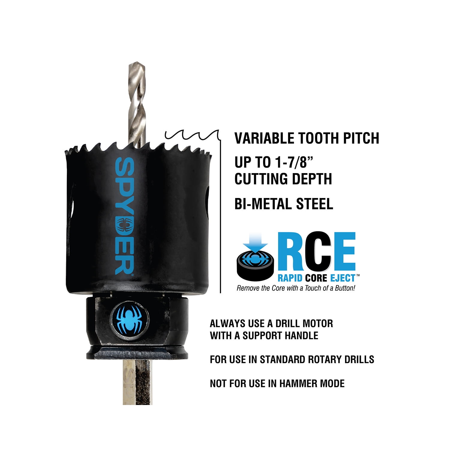 Spyder Rapid Core Eject™ 6-3/8-Inch Bi-Metal Hole Saw 600928CF