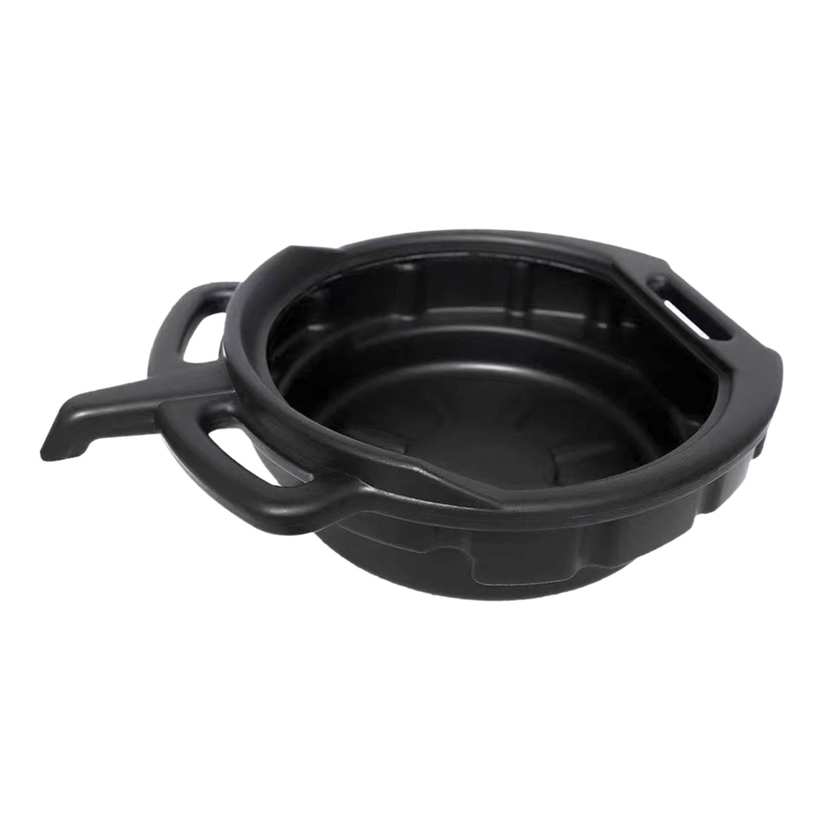 Dickly Oil Change Drain Pan Black Heavy Duty Lightweight Pan 10L