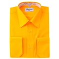 thumbnail image 2 of Berlioni Italy Men's Convertible Cuff Solid Dress Shirt Gold, 2 of 2