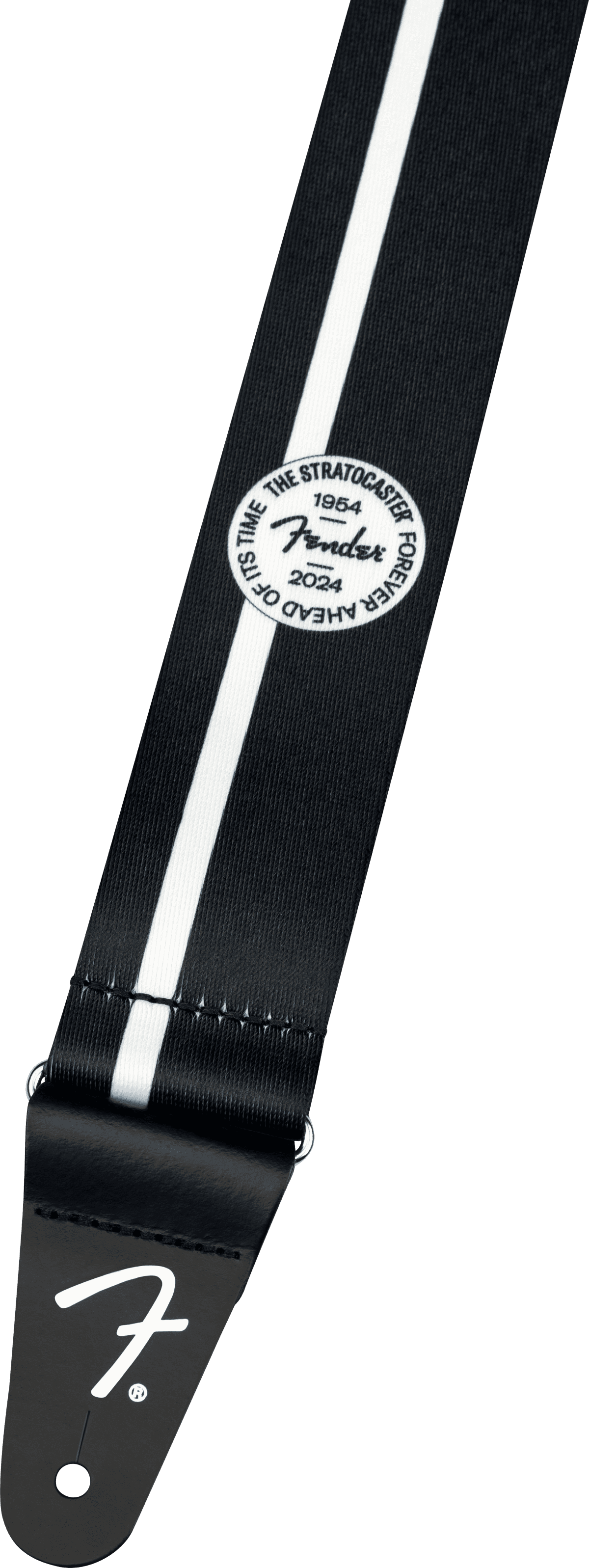 Fender 70th Anniversary 2" Polyester/Leather Guitar Strap, Black