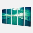 thumbnail image 2 of Blue Seascape With Wooden Pier - Bridge Canvas Art Print, 2 of 3