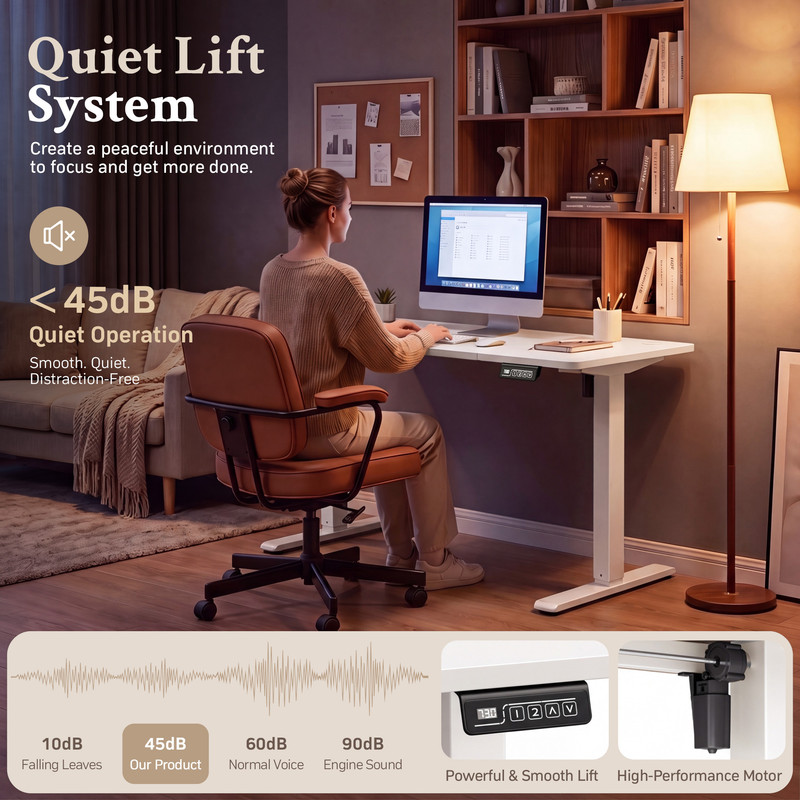 Homall 48" Electric Standing Desk, White photo 2