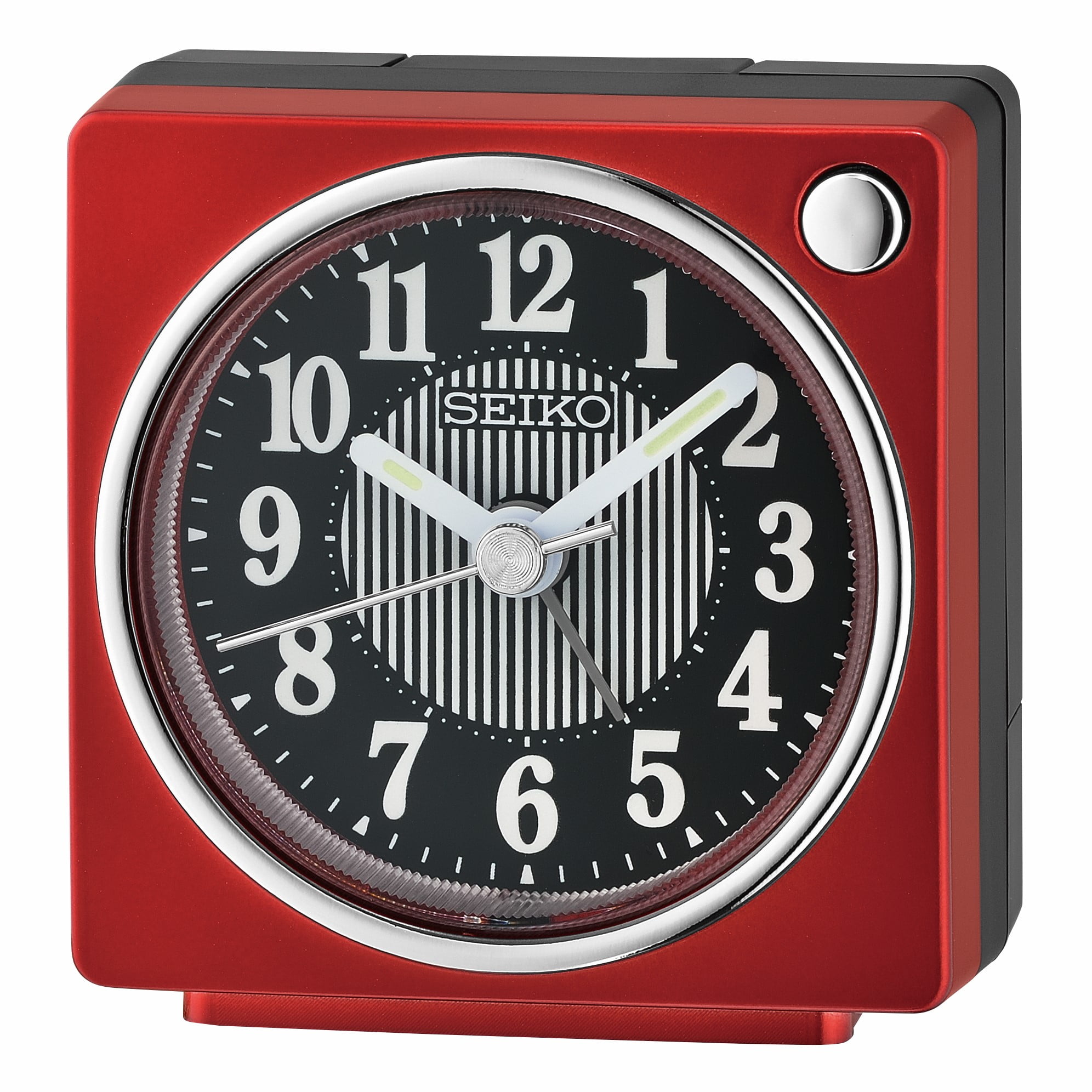 Seiko  inch Fuji II Beep Alarm Metallic Dark Red Traditional Analog Quartz  Desk Clock QHE197RLH 