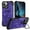 Purple, variant on Dteck Magnetic Case for iPhone 12/12 Pro,Military-Grade Shockproof Silicone +PC Case Built-in Camera Stand Cover for iPhone 12/12 Pro,Black