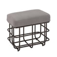 thumbnail image 4 of DecMode Metal and Fabric Ottoman, 4 of 5