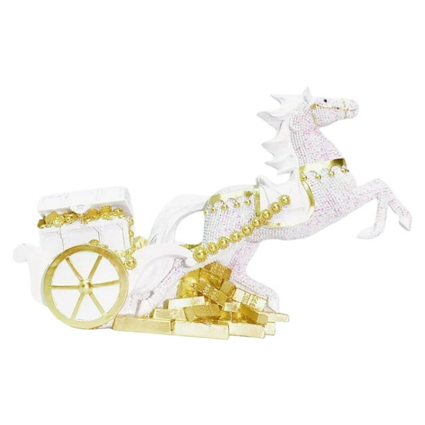 Escultura de animal, estatua de caballo, objeto decorativo de resina, figura para chimenea, Blanco