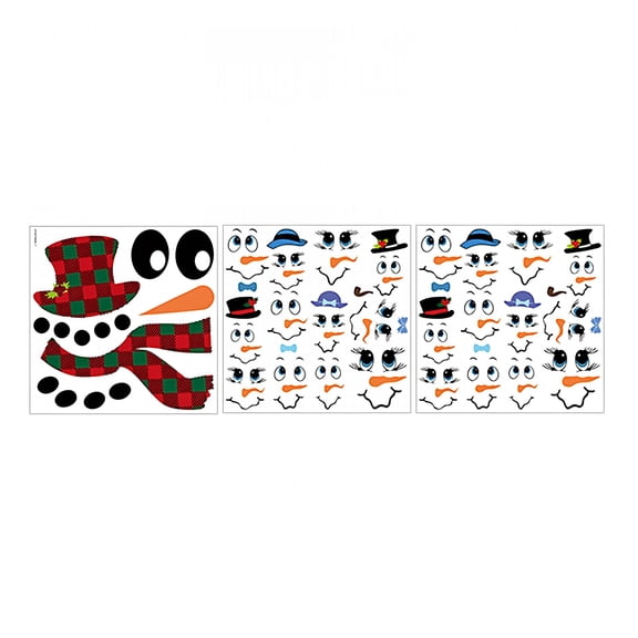 CCOCC 3 Sheets Snowman Face Stickers for Crafts Christmas Decals for Ornaments Glass Water Bottles Cup Window Wall Christmas Decorations Ornament Stickers
