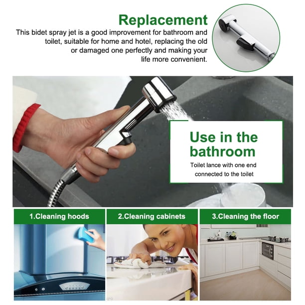 Tissting Grifo Bidet Para WC – Ducha Higiénica De Mano Con Pulverizador, Rosca G1/2, Negro
