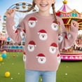 thumbnail image 2 of Staki Toddler Christmas Sweater Girl Toddler Ugly Christmas Sweater Girls Xmas Knit Pullover Tacky Kids Holiday Tops(Pink,4-5 Years), 2 of 8