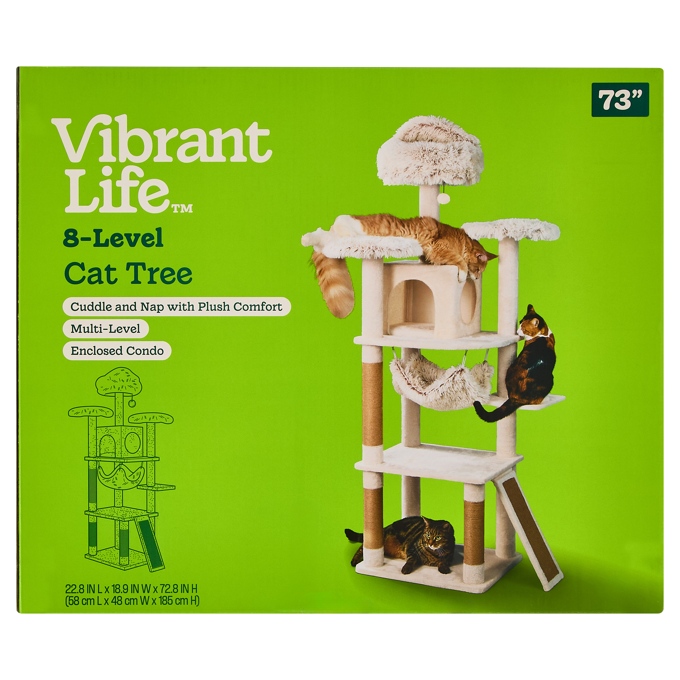 Vibrant Life 8-Level 73" Cat Tree in Cream photo 8
