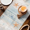 thumbnail image 3 of Navy Blue Shell Coastal Table Runner 70 Inches, Starfish Coral Summer Beach Ocean Bed Runner Dresser Scarves Tabletop for Indoor Outdoor Parties/Ceremony/Banquet, 13" x 70", 3 of 9