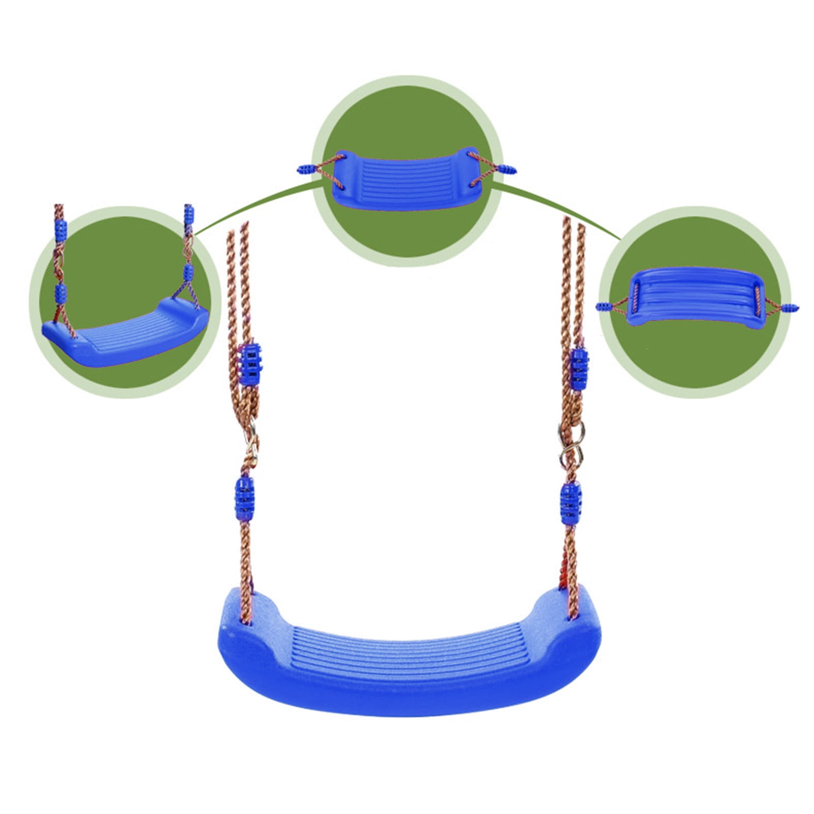 Balançoire Enfant Extérieur/Intérieur - Siège Plastique Bleu Hauteur Réglable