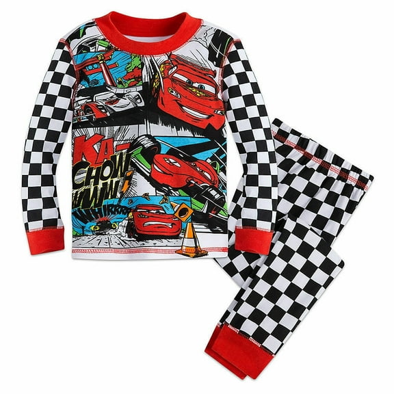 Disney Store Cars Lightning McQueen Tight Fit Long Sleeve Pajama Set Boy Size 5