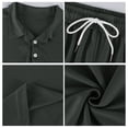 thumbnail image 5 of Men'S Breathable Collared Polo Shirt Short Sleeve And Elastic Waist Drawstring Shorts Set Casual Athletic Tracksuits For Summer Outdoor,Dark Gray,M, 5 of 7