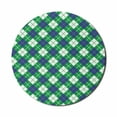 thumbnail image 1 of Geometric Mouse Pad for Computers, Diagonal Squares and Stripes Designed in Argyle Pattern Art Print, Round Non-Slip Thick Rubber Modern Mousepad, 8" Round, Green White Violet Blue, by Ambesonne, 1 of 2