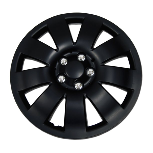 Set of 4 Matte Black Hubcaps 16" WSC721B16 Hub Caps Wheel Skin Cover