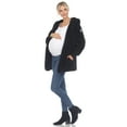 thumbnail image 4 of White Mark Women's Maternity Plush Hooded Cardigan with Pockets Size S-4X, 4 of 6