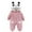 Pink, variant on Romper Jumpsuit with Bear Ear Hood Long Sleeved Suit Winter Clothes for Toddler Boys Girls 9-12 Months