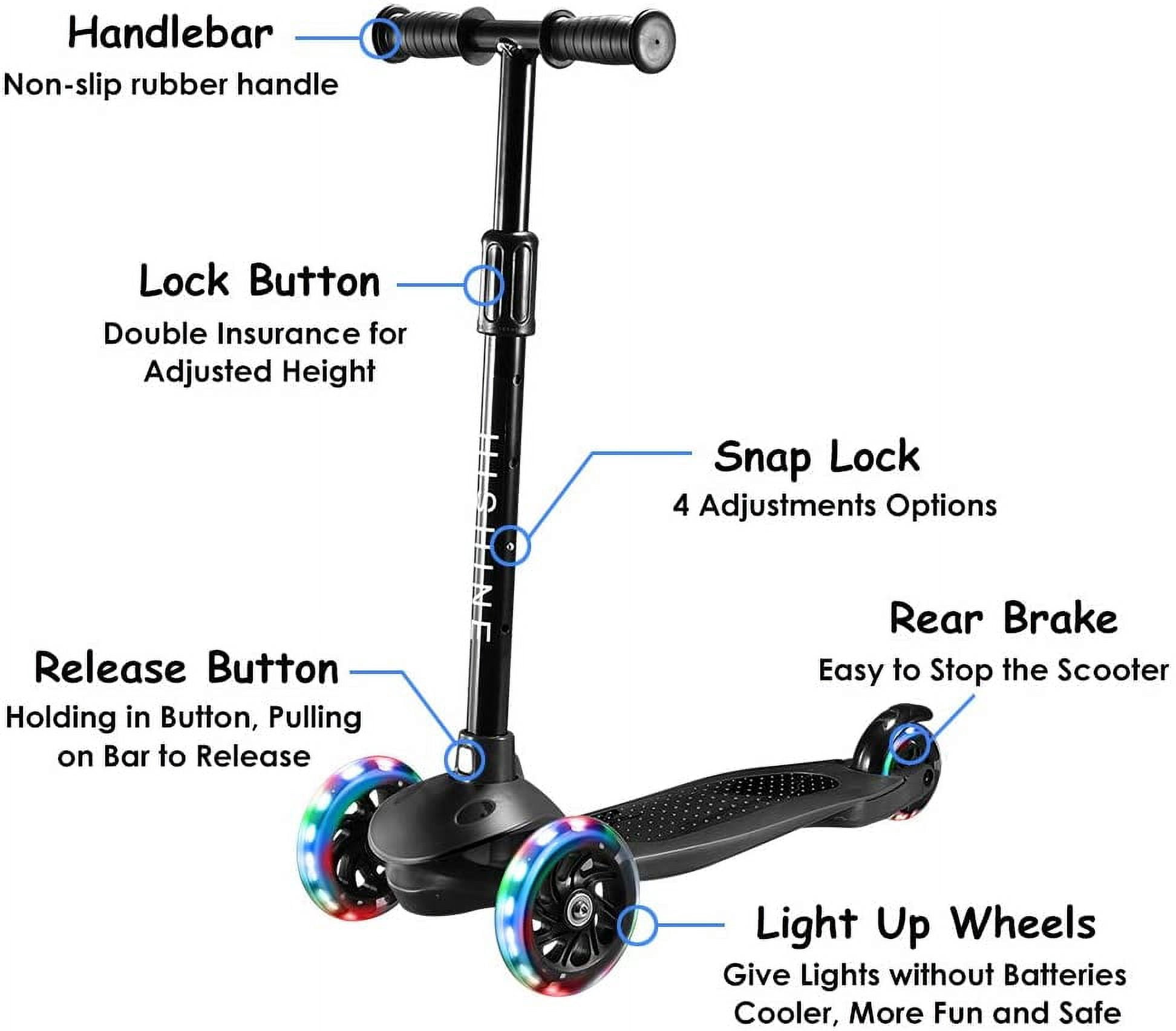 HighTech Mega GlideKick Scooter With Light - Black