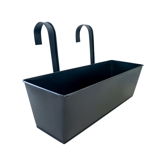 ZULAR Railing Planters Outdoor Balcony 10Inch Deck Over The Railing Planter Boxes Hanging Planters for Fence Flower