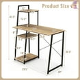 thumbnail image 6 of Topbuy Computer Desk Industrial Wood Study Desk w/Storage Shelf Writing Table Workstation Natural, 6 of 10