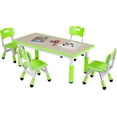 thumbnail image 2 of Arlopu Kids Table and 4 Chairs Set, Toddler Arts & Crafts Activity Table & Chairs, Adjustable Height, 2 of 8