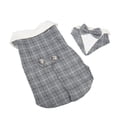 thumbnail image 3 of Traje a cuadros gris para bodas, cumpleaños y fiestas de Halloween, talla M, elegante esmoquin para perro, 3 of 8