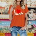thumbnail image 2 of AQUARIVE T-Shirts à Manches Courtes pour Femmes, Impression Tendance, Col Rond, Coton Confortable, Été, Décontracté, Orange m, 2 of 5