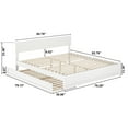 thumbnail image 5 of Wesley King Wood Platform Bed with Panel Footboard and Twin XL Trundle in White, 5 of 5