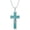 A1-Natural Turquoise-White Gold Color, variant on Natural Gemstone Faith Cross Necklace for Women 925 Sterling Silver Faith Cross Pendant with Genuine Gemstone Jewelry Gifts