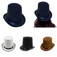 thumbnail image 5 of Vintage Hat Fedora Top Hat Solid Color for Outdoor Gatherings Activities, 5 of 18
