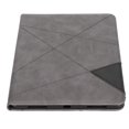 thumbnail image 3 of Funda para tableta ultradelgada y duradera de piel sintética con diseño prismático, funda protectora para tableta iOS de 9,7 en color gris, 3 of 5