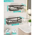 thumbnail image 4 of HapiRm Shower Caddy Shelf with 11 Hooks, Shower Rack for Hanging Razor, Soap and Shower Gel, No Drilling Bathroom Shelf with 3-4 Traceless Adhesive Hooks（Black), 4 of 7