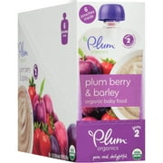 Plum Organics Stage 2 Plum Berry & Barley Organic Baby Food, 3.5 oz, 6 count