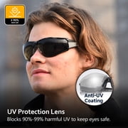 SAFEYEAR Anti Fog Tinted Safety Glasses For Work,With Scratch Resistant,UV 400,Impact Resistant.EN166 Certified Protective Goggles- For DIY, Lab Chemistry, Cycling Sports Sunglasses (Three Colors)