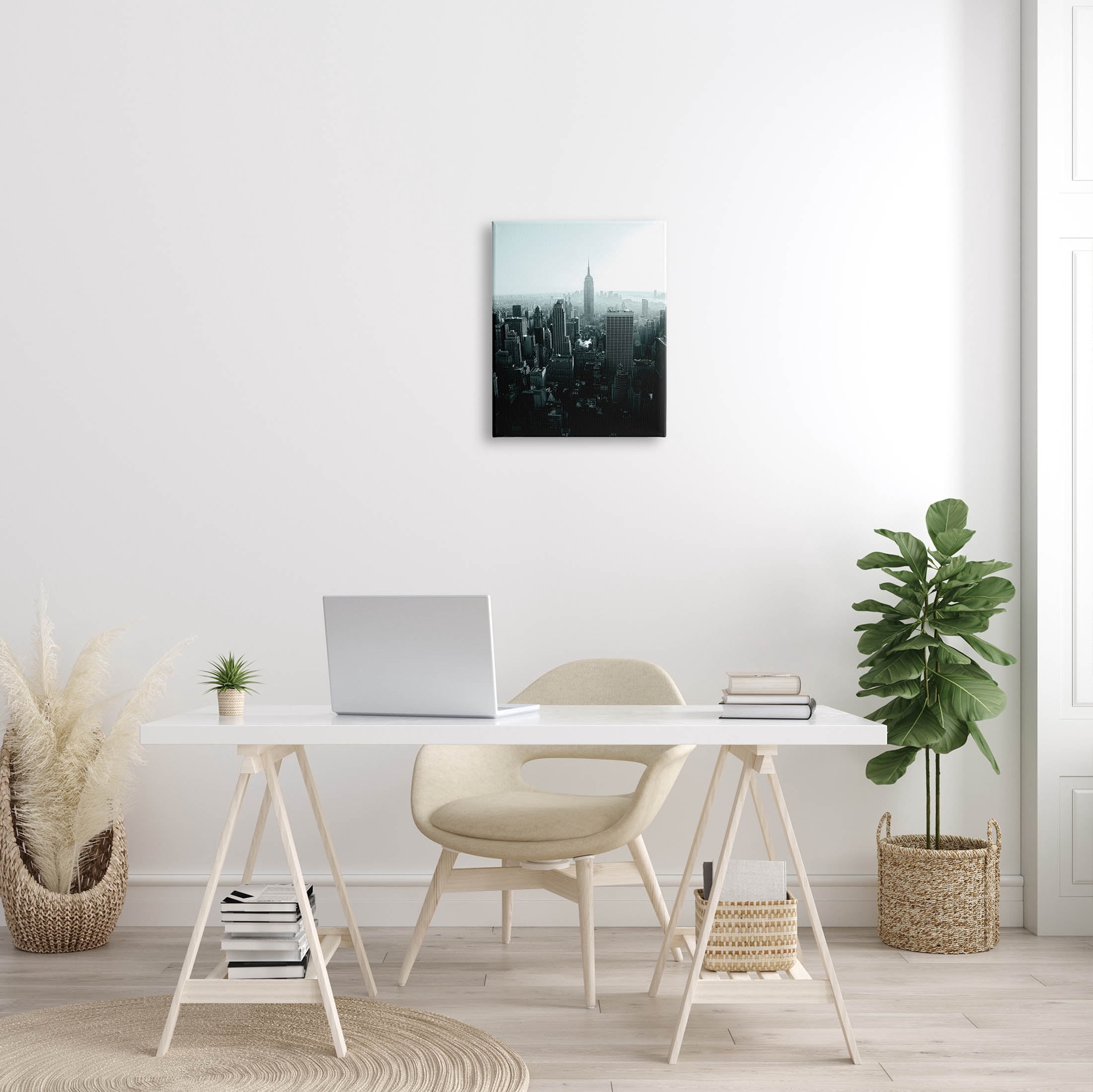 Stupell Industries Aerial City View Urban Skyscraper Photograph Gallery Wrapped Canvas Print Wall Art, Design by Aledanda