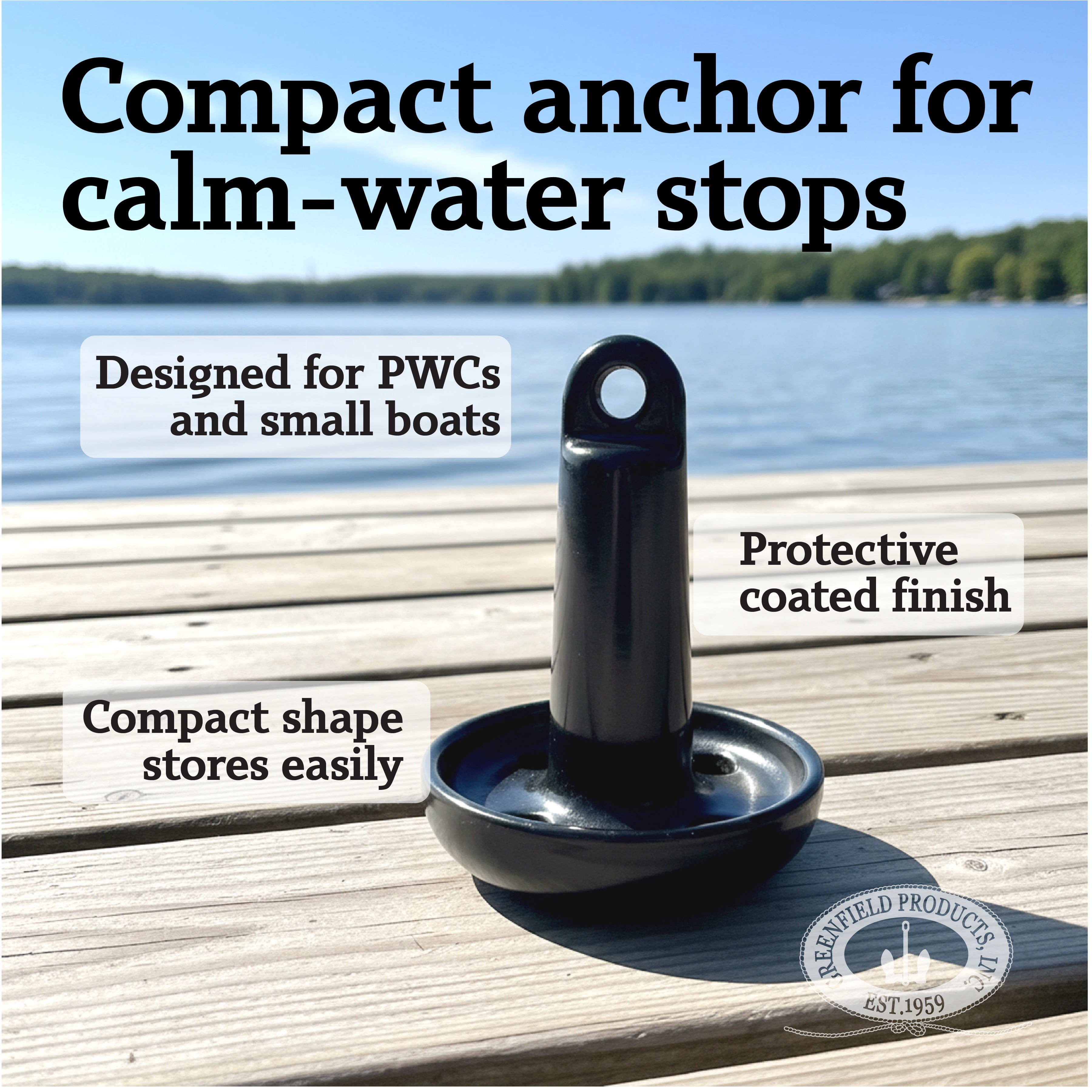 Greenfield Products Mushroom Anchor 10 lb. Cast Iron, Model 410-B-WLM