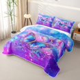 thumbnail image 3 of Homewish Dreamy Butterfly Quilt King For Girls,Purple Galaxy King Coverlet Set,3pcs, 3 of 7