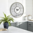 thumbnail image 3 of DecMode 30" Gray Wood Beaded Wall Clock with White Accents, 3 of 15