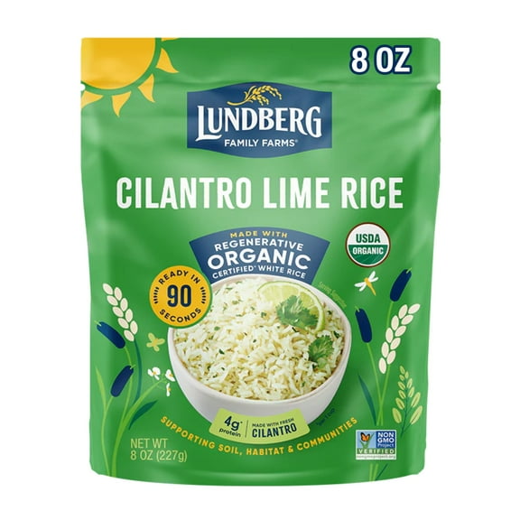 Lundberg Organic Cilantro Lime Rice - Microwave Ready in 90 Seconds, 8oz Pouch