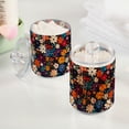 thumbnail image 2 of Yayeee 2 Pack Qtip Holder Bathroom Cotton Swab Canister with Lid Clear Dispenser Set, Bright Colorful Flowers Pattern, 2 of 6