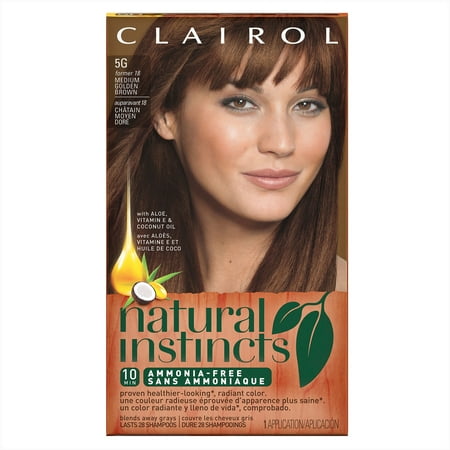 Clairol Natural Instincts Semi-Permanent Hair Color, Medium Golden Brown Pecan,