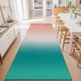 thumbnail image 3 of Hallway Runner Rug 2'x6', Teal Pink Ombre Kitchen Runner Rugs Non-Slip Carpet Mats, Contemporary Art Abstract Aesthetics Bedside Rugs Runners Washable Floor Carpet for Bathroom Laundry Room, 3 of 8